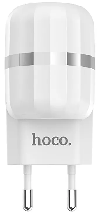 Сетевое зарядное устройство Hoco C41A Wisdom 2.4a 2xUSB-A ports charger + USB-C cable white - фото 2