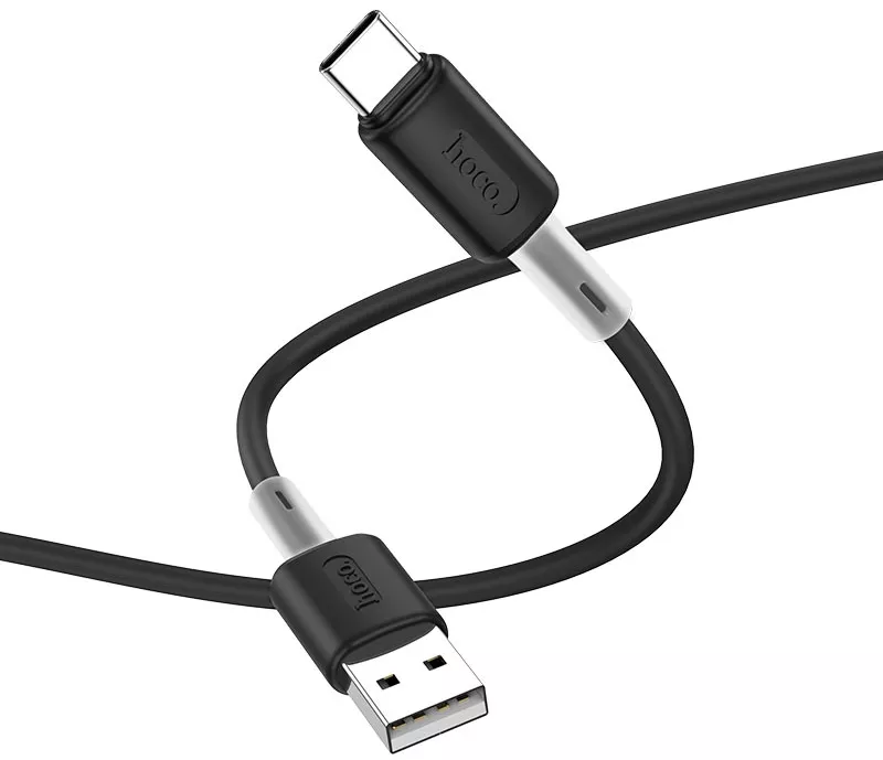 Кабель Hoco X48 Soft Silicone USB-A - Type-C 15w 3a 1м cable Black - фото 3
