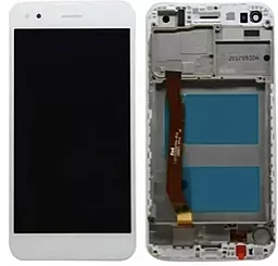 Дисплей Huawei Y6 Pro 2017, P9 Lite mini, Nova Lite 2017, Enjoy 7 з тачскріном і рамкою, оригінал, White - фото Дисплей Huawei Y6 Pro 2017, P9 Lite mini, Nova Lite 2017, Enjoy 7 з тачскріном і рамкою, оригінал, White