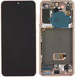 Дисплей Samsung Galaxy S21 G991 с тачскрином и рамкой, сервисный оригинал, Bronze