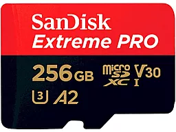 Карта памяти SanDisk microSDXC Extreme Pro 256GB UHS-I U3 V30 A2 Class 10 + SD-adapter (SDSQXCD-256G-GN6MA)