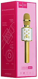 Беспроводной микрофон для караоке Hoco BK3 Cool sound Gold - миниатюра 6