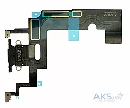 Нижній шлейф Apple iPhone XR з роз'ємом зарядки, з мікрофоном Black - мініатюра 2