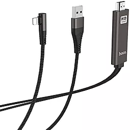 Видео переходник (адаптер) Hoco Lightning Cable - HDMI 2m Black (UA14) - миниатюра 3