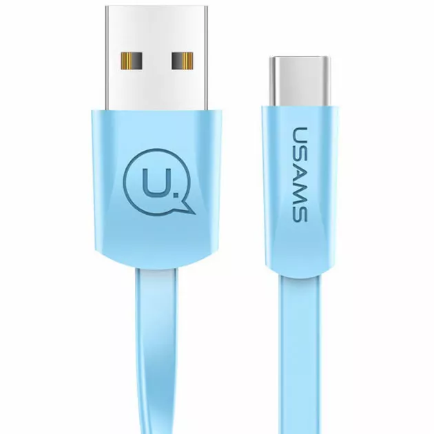 Кабель Usams US-SJ200 USB-A - Type-C 12w 2.4a 1.2м cable Blue - фото 1