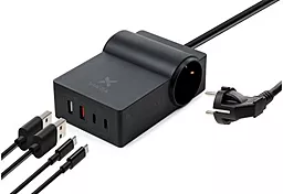 Мережевий зарядний пристрій Vinga 65w PD 2xUSB-C/2xUSB-A ports fasy charger (EU) black (VCHG2OAC65)