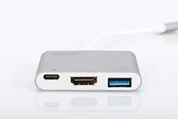 Мультипортовий Type-C хаб Digitus USB-C -> HDMI/USB 3.0/Type-C Silver (DA-70838) - мініатюра 2