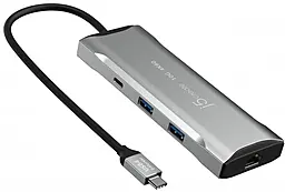 Мультипортовый USB Type-C хаб J5create 7-in-1 gray (JCD393-N) - фото Мультипортовый USB Type-C хаб J5create 7-in-1 gray (JCD393-N)