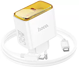 Сетевое зарядное устройство Hoco CS41A 35w PD USB-C ports charger + USB-C to USB-C cable white - фото Сетевое зарядное устройство Hoco CS41A 35w PD USB-C ports charger + USB-C to USB-C cable white