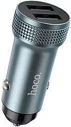Автомобильное зарядное устройство Hoco Z49 2.4a 2xUSB-A ports car cherger grey - фото Автомобильное зарядное устройство Hoco Z49 2.4a 2xUSB-A ports car cherger grey