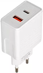 Сетевое зарядное устройство XO L43 18W PD/QC3.0 3A USB-A-C White