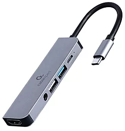Мультипортовый USB Type-C хаб Cablexpert 5-in-1 hub gray (A-CM-COMBO5-02) - фото Мультипортовый USB Type-C хаб Cablexpert 5-in-1 hub gray (A-CM-COMBO5-02)