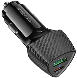 Автомобільний зарядний пристрій Borofone BZ31C 30w PD/QC USB-C/USB-A ports car charger black - фото Автомобільний зарядний пристрій Borofone BZ31C 30w PD/QC USB-C/USB-A ports car charger black