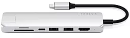 Мультипортовый USB Type-C хаб Satechi Aluminum USB-C Slim Multi-Port with Ethernet Adapter Silver (ST-UCSMA3S) - миниатюра 3