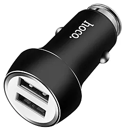 Автомобильное зарядное устройство Hoco Z7 2.4a 2xUSB-A ports car charger black - фото Автомобильное зарядное устройство Hoco Z7 2.4a 2xUSB-A ports car charger black