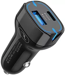 Автомобильное зарядное устройство SkyDolphin SZ19 25w PD/QC3.0 USB-C/USB-A ports fast charger black (AZP-000102)
