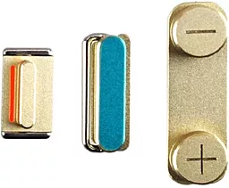 Набор внешних кнопок Apple iPhone 5S комплект 3 шт Gold