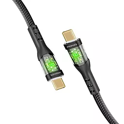 Кабель Promate USB Type-C - Type-C 60w 3a 2м PD cable Black (transline-cc200)