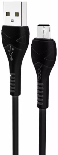 Кабель Hoco X37 Cool Power USB-A - micro USB 12w 2.4a 1м cable Black - фото 1