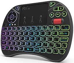 Клавиатура Rii Wireless RGB Scroll Wheel (RT-X8) Black