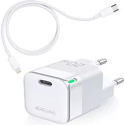 Мережевий зарядний пристрій Jellico C39 20w PD USB-C home charger + USB-C to Lightning cable white - фото Мережевий зарядний пристрій Jellico C39 20w PD USB-C home charger + USB-C to Lightning cable white