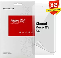Набор гидрогелевой пленки ArmorStandart Clear + Anti-Blue для Xiaomi Poco X5 5G (ARM66841) - фото Набор гидрогелевой пленки ArmorStandart Clear + Anti-Blue для Xiaomi Poco X5 5G (ARM66841)