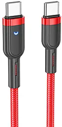 Кабель Hoco U117 USB Type-C - Type-C 60w 3a 1.2м PD cable Red
