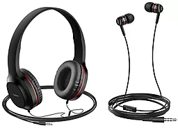 Навушники Hoco W24 Enlighten Black/Red - мініатюра 2