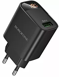Сетевое зарядное устройство Borofone BA95A 18w QC3.0 USB-A ports charger black - фото Сетевое зарядное устройство Borofone BA95A 18w QC3.0 USB-A ports charger black