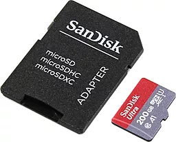 Карта памяти SanDisk microSDXC 200GB Ultra Class 10 UHS-I U1 A1 + SD-адаптер (SDSQUAR-200G-GN6MA)