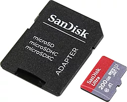 Карта памяти SanDisk microSDXC 200GB Ultra Class 10 UHS-I U1 A1 + SD-адаптер (SDSQUAR-200G-GN6MA) - фото Карта памяти SanDisk microSDXC 200GB Ultra Class 10 UHS-I U1 A1 + SD-адаптер (SDSQUAR-200G-GN6MA)
