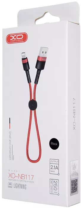 Кабель XO NB117 USB-A - Lightning 10.5w 0.25м cable Red - фото 4