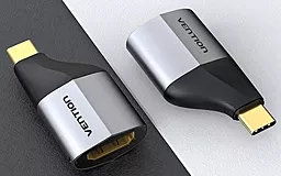 Видео переходник (адаптер) Vention USB Type-C - HDMI v2.0 4k 60hz gray (TCAH0) - миниатюра 4