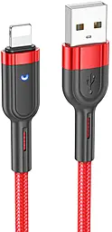 Кабель Hoco U117 intelligent power-off USB-A - Lightning 12w 2.4a 1.2м cable Red - фото Кабель Hoco U117 intelligent power-off USB-A - Lightning 12w 2.4a 1.2м cable Red