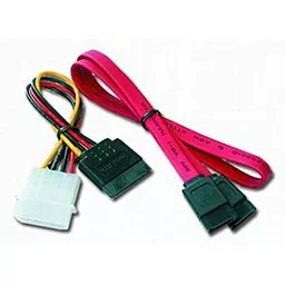 Кабель (шлейф) Cablexpert SATA 0.5 m + power 0.15m (CC-SATA)