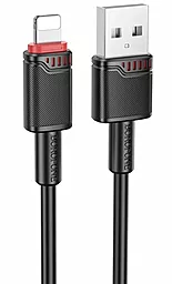 Кабель Borofone BX110 USB-A - Lightning 12w 2.4a 1м cable Black - фото Кабель Borofone BX110 USB-A - Lightning 12w 2.4a 1м cable Black