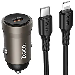 Автомобільний зарядний пристрій Hoco Z62A Energy 30w PD USB-C fast charger + USB-C to Lightning cable gold - фото Автомобільний зарядний пристрій Hoco Z62A Energy 30w PD USB-C fast charger + USB-C to Lightning cable gold