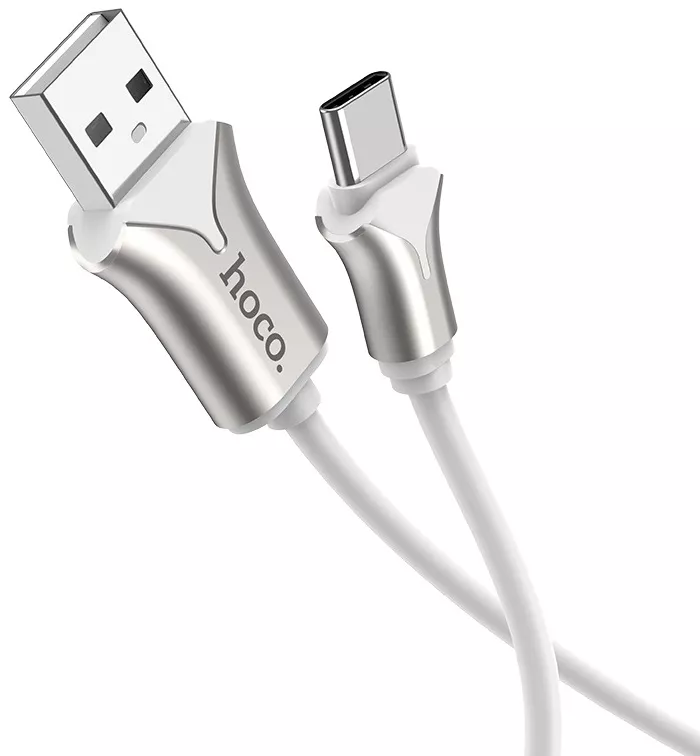 Кабель Hoco U67 Soft Silicone USB-A - Type-C 12w 2.4a 1.2м cable White - фото 2