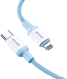 Кабель Jokade JA014 USB Type-C - Lightning 20w 3a 1м PD cable Sky Blue - фото Кабель Jokade JA014 USB Type-C - Lightning 20w 3a 1м PD cable Sky Blue