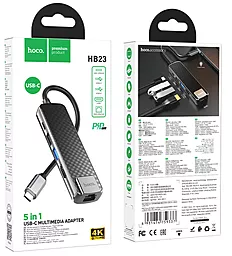 USB Type-C хаб Hoco HB23 Silver - мініатюра 6