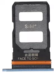Держатель (лоток) Сим карты Xiaomi Redmi Note 12 Pro 5G и карты памяти Dual SIM Frosted Blue