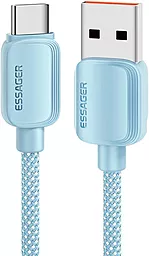 Кабель Essager Breeze USB-A - Type-C 100w 5a 1м cable Blue (EXC7a-WL03-P) - фото Кабель Essager Breeze USB-A - Type-C 100w 5a 1м cable Blue (EXC7a-WL03-P)