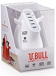 Сетевое зарядное устройство Momax U.Bull 5-Port USB Charger White - миниатюра 9