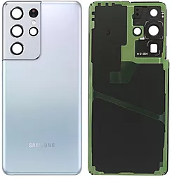 Задняя крышка корпуса Samsung Galaxy S21 Ultra 5G G998 со стеклом камеры Original Phantom Silver