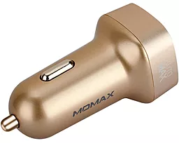 Автомобильное зарядное устройство Momax 15w USB-C/USB-A ports car charger gold (UC4TCL) - миниатюра 5
