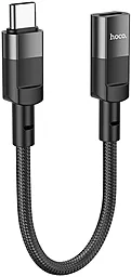 Адаптер-переходник Hoco U107 M/F Lightning -> USB Type-C Black - миниатюра 4