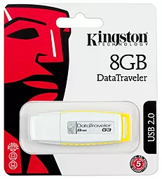 Флешка Kingston DTI 3 Generation 8GB (DTIG3/8GB) White/yellow - мініатюра 4