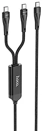 Кабель USB PD Hoco U102 100w 5a 1.5m USB Type-C to Type-C/Type-C cable black - миниатюра 2