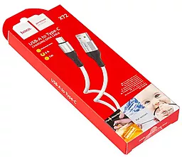 Кабель USB Hoco X72 Creator USB Type-C Silicone Charging Data Cable White - миниатюра 4