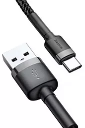 USB Кабель Baseus Cafule 3A USB Type-C Cable Gray/Black (CATKLF-BG1) - мініатюра 3